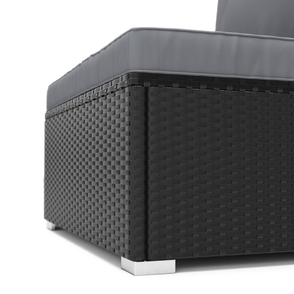 Mittelteil Rattanlounge LINDOS schwarz/anthrazit