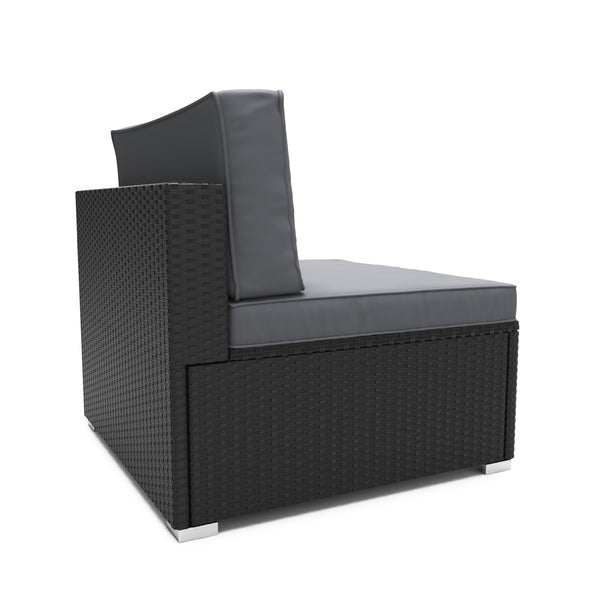 Mittelteil Rattanlounge LINDOS schwarz/anthrazit