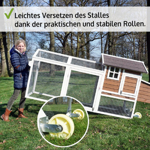 Mobiler Hühnerstall Hühnerhaus mit Freilaufgehege