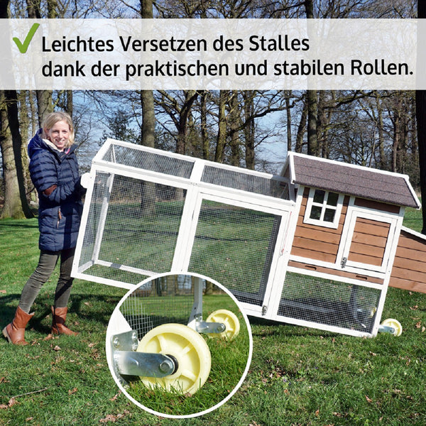 Mobiler Hühnerstall Hühnerhaus mit Freilaufgehege