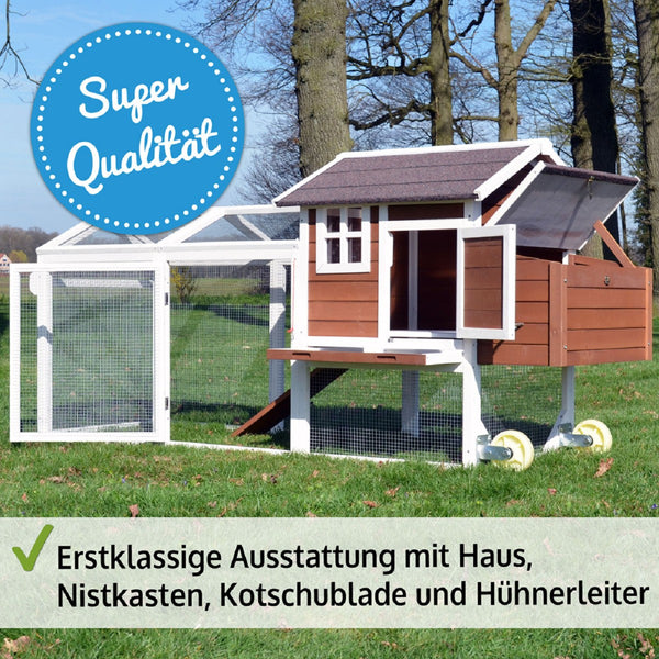Mobiler Hühnerstall Hühnerhaus mit Freilaufgehege