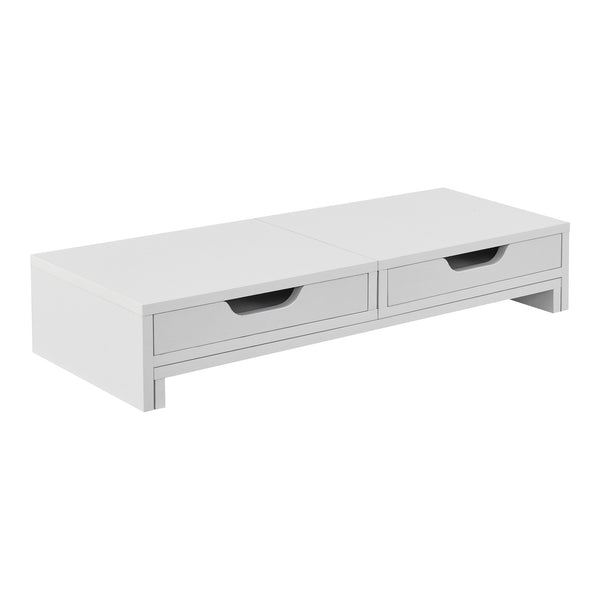 Monitorständer Marttila mit 2 Schubladen 60x22x11cm Weiss