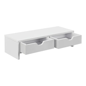 Monitorständer Mänttä mit 2 Schubladen 50x18x13cm Weiss