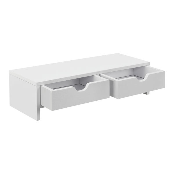 Monitorständer Mänttä mit 2 Schubladen 50x18x13cm Weiss