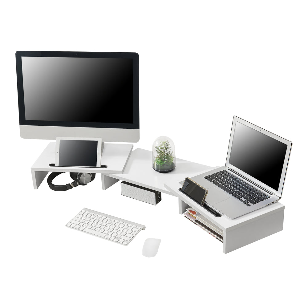 Supporto per monitor Vilppula 79x27x10,5cm bianco