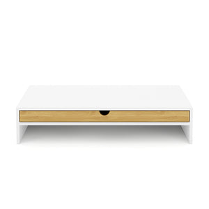 Monitorständer Bambus ALVORA 47 x 26 x 10 cm weiss/natur