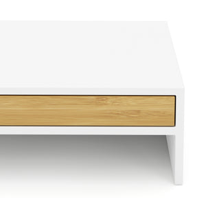 Monitorständer Bambus ALVORA 47 x 26 x 10 cm weiss/natur