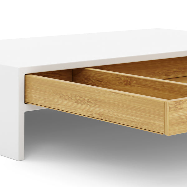 Monitorständer Bambus ALVORA 47 x 26 x 10 cm weiss/natur