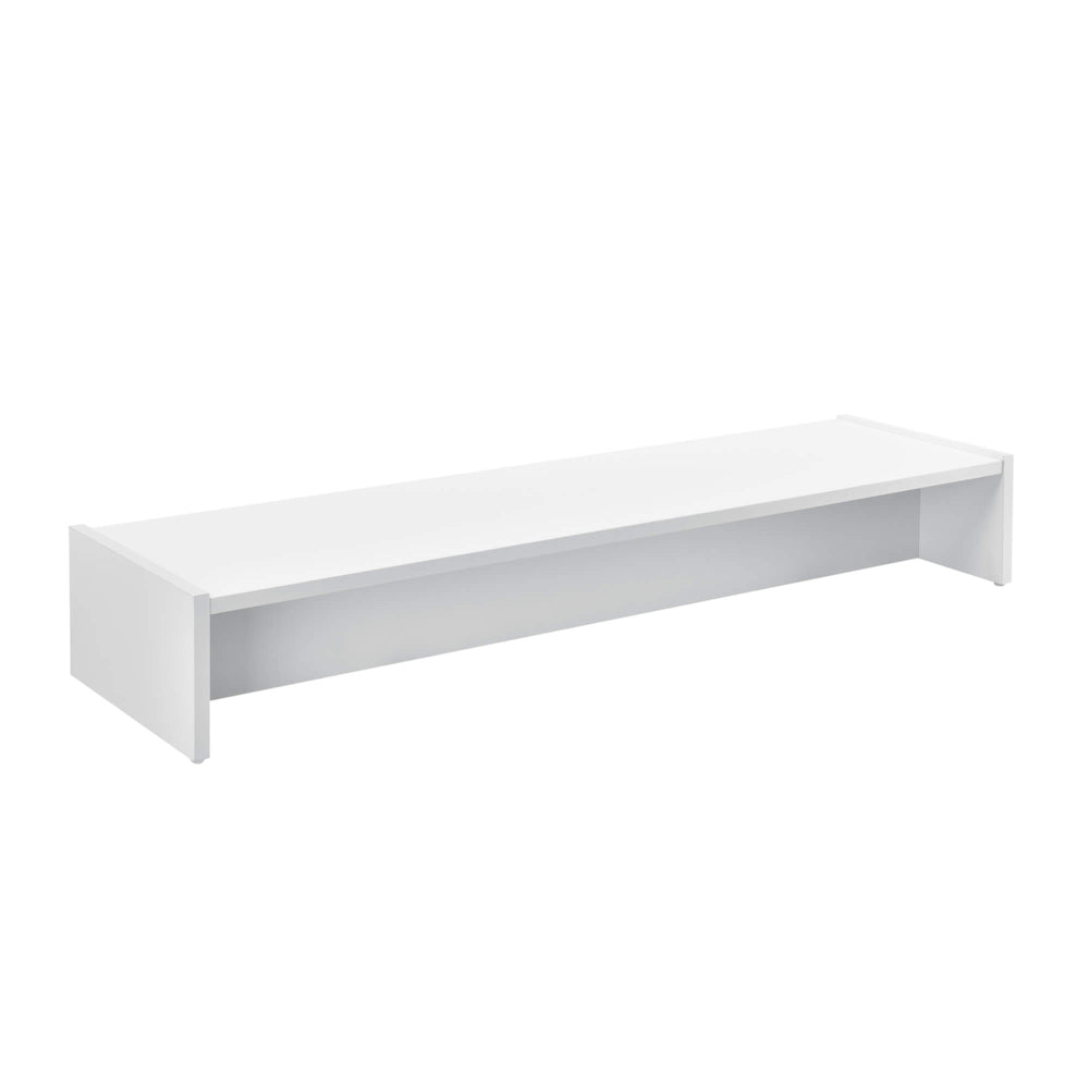 Supporto per monitor Flensberg 100x27x15 cm, ripiano per monitor bianco