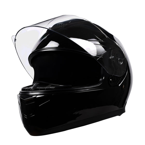 Motorrad Integralhelm Einzelvisier schwarz Grösse 57/58