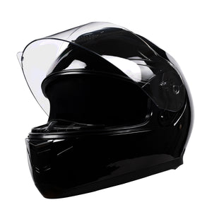 Motorrad Integralhelm Einzelvisier schwarz Grösse 61