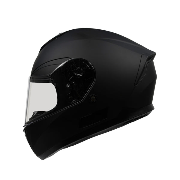 Motorrad Integralhelm Einzelvisier schwarz matt Grösse 57/58