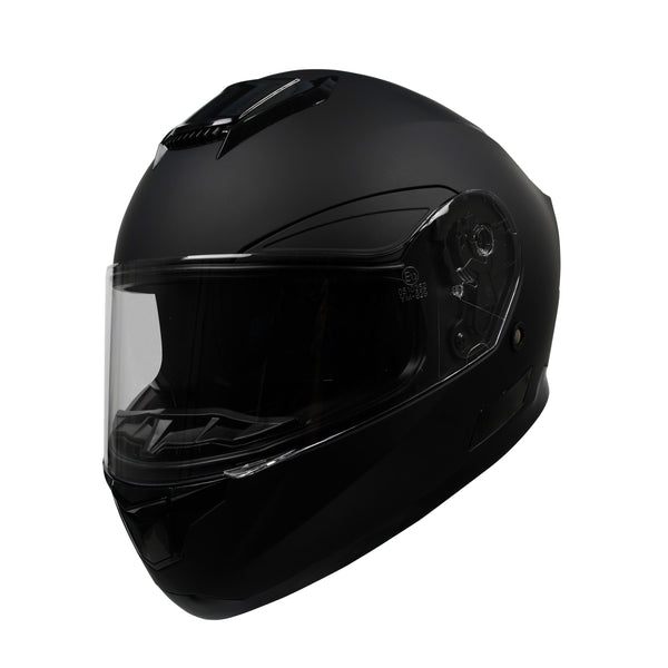 Motorrad Integralhelm Einzelvisier schwarz matt Grösse 57/58