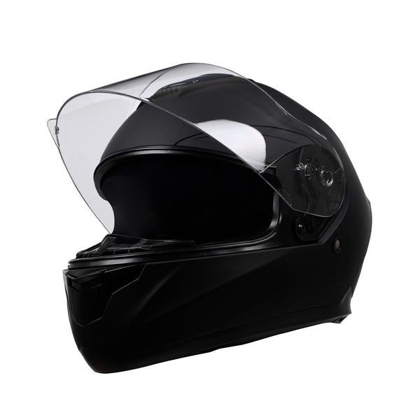 Motorrad Integralhelm Einzelvisier schwarz matt Grösse 55/56
