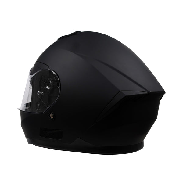 Motorrad Integralhelm Einzelvisier schwarz matt Grösse 55/56