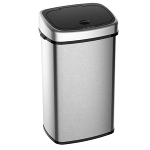 Poubelle automatique avec capteur infrarouge, 48 L, argent