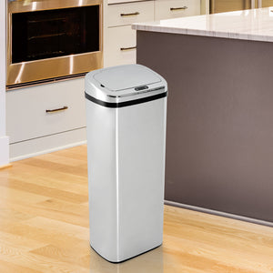 Poubelle automatique avec capteur infrarouge, 50 L, argent