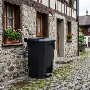 Mülltonne 80L mit Deckel schwarz