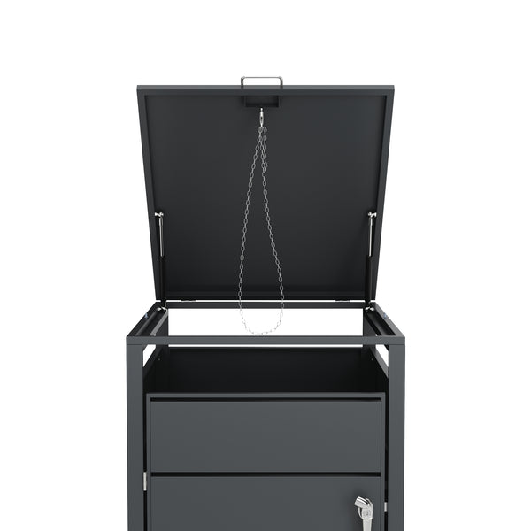 Mülltonnenbox Stahl 1 Fach 240L anthrazit