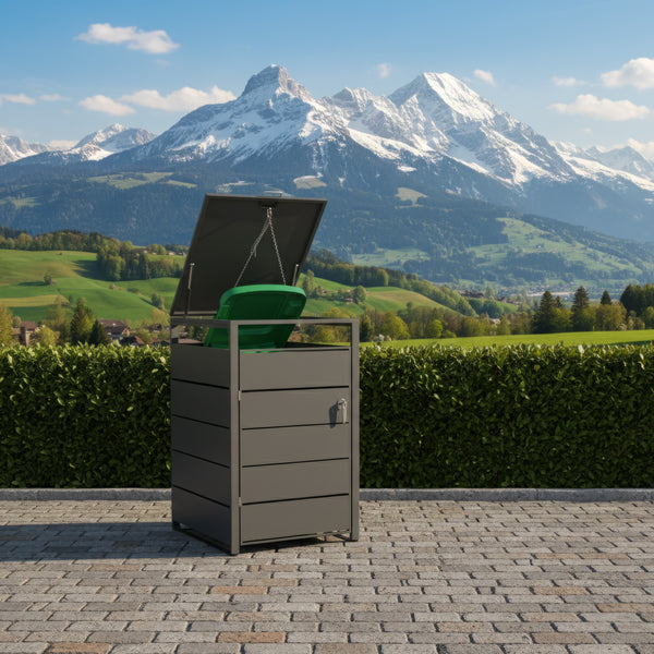 Mülltonnenbox Stahl 1 Fach 240L anthrazit