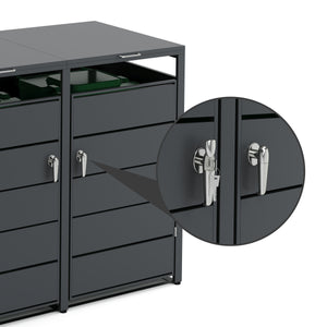 Mülltonnenbox Stahl 2 Fächer 480L anthrazit