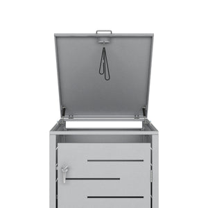 Boîte de rangement argentée de 240 L