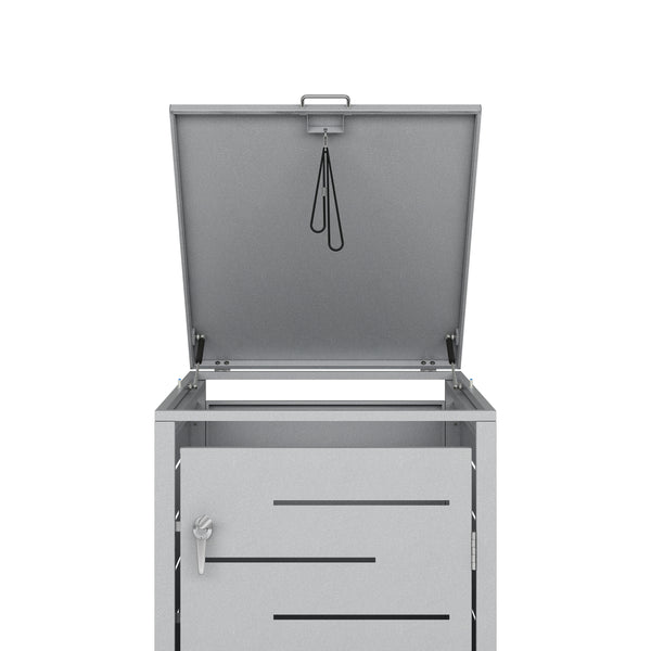 Boîte de rangement argentée de 240 L
