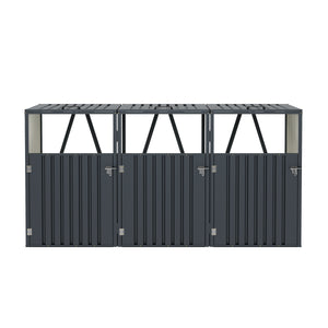 Mülltonnenbox 3 Fächer 243 x 81 x 122 cm