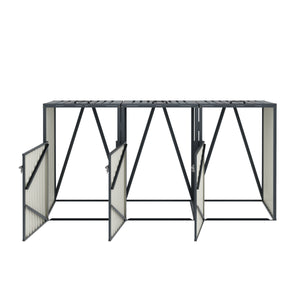 Mülltonnenbox 3 Fächer 243 x 81 x 122 cm