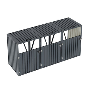 Mülltonnenbox 3 Fächer 243 x 81 x 122 cm