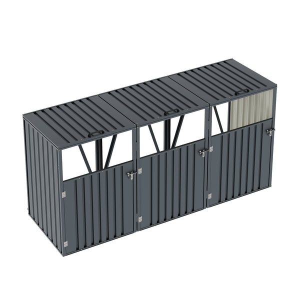 Mülltonnenbox 3 Fächer 243 x 81 x 122 cm