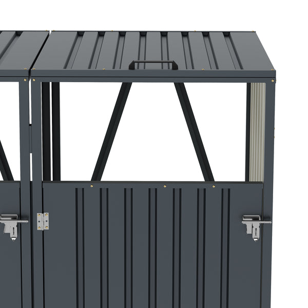 Mülltonnenbox 3 Fächer 243 x 81 x 122 cm