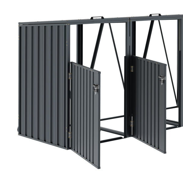 Mülltonnenbox 3 Fächer 243 x 81 x 122 cm