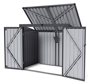 Abri de rangement pour poubelles 480L anthracite