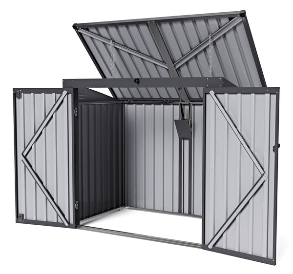 Abri de rangement pour poubelles 480L anthracite