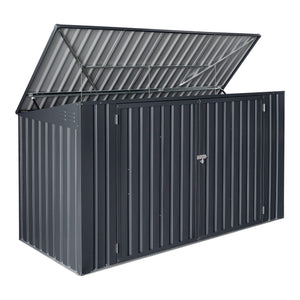 Mülltonnenbox Grebin für 3 Tonnen 237 x 101 cm Dunkelgrau