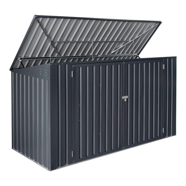 Mülltonnenbox Grebin für 3 Tonnen 237 x 101 cm Dunkelgrau