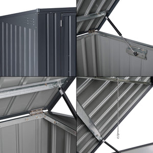 Mülltonnenbox Grebin für 3 Tonnen 237 x 101 cm Dunkelgrau