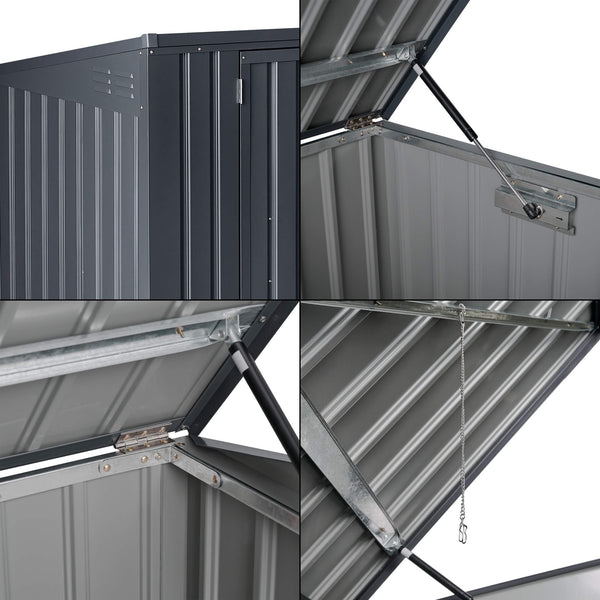 Mülltonnenbox Grebin für 3 Tonnen 237 x 101 cm Dunkelgrau