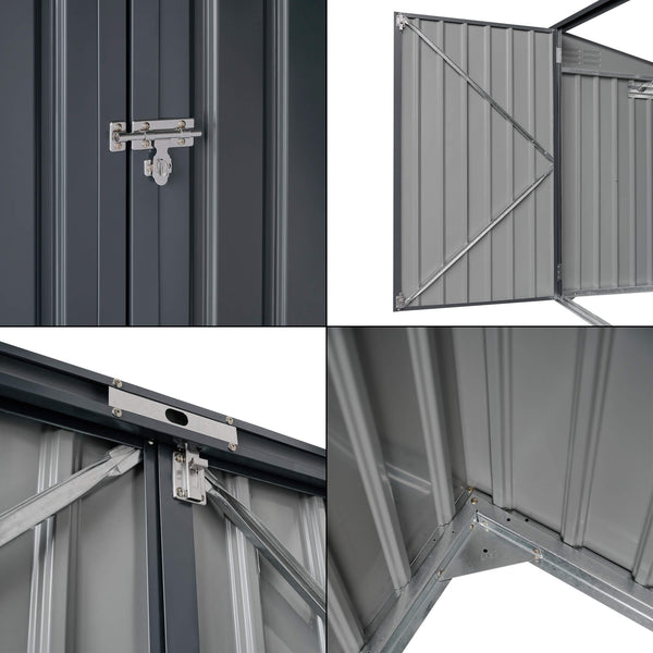 Mülltonnenbox Grebin für 3 Tonnen 237 x 101 cm Dunkelgrau