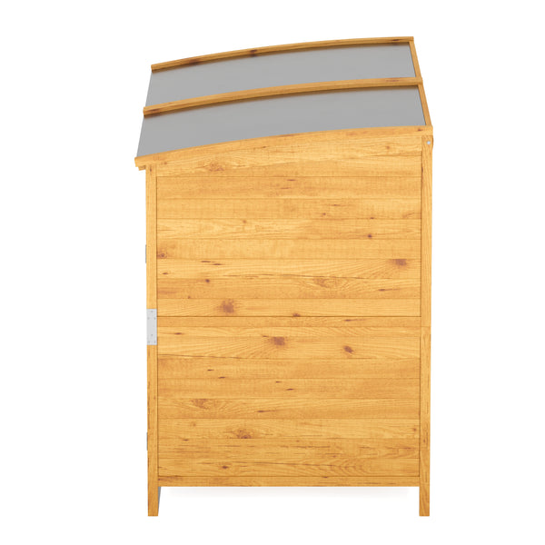 Mülltonnenbox Holz 500L natur/silber