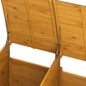 Mülltonnenbox Holz 500L natur/silber