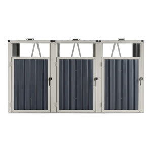 Coffre de rangement Tarbek pour 3 poubelles, acier galvanisé, anthracite, 121 x 219 x 82 cm 