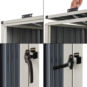 Coffre de rangement Tarbek pour 3 poubelles, acier galvanisé, anthracite, 121 x 219 x 82 cm 