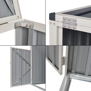 Coffre de rangement Tarbek pour 3 poubelles, acier galvanisé, anthracite, 121 x 219 x 82 cm 