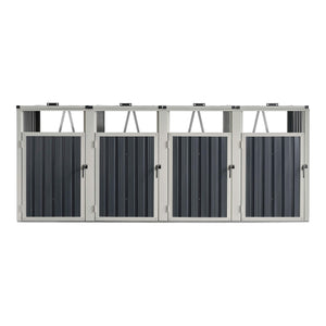 Coffre de rangement Tarbek pour 4 poubelles, acier galvanisé, 121 x 292 x 82 cm 