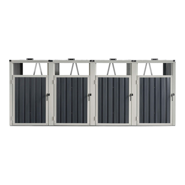 Coffre de rangement Tarbek pour 4 poubelles, acier galvanisé, 121 x 292 x 82 cm 