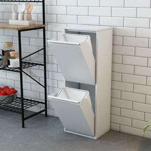 Cestino per i rifiuti, bidone della spazzatura, mobiletto per il riciclaggio Sollentuna Weiss
