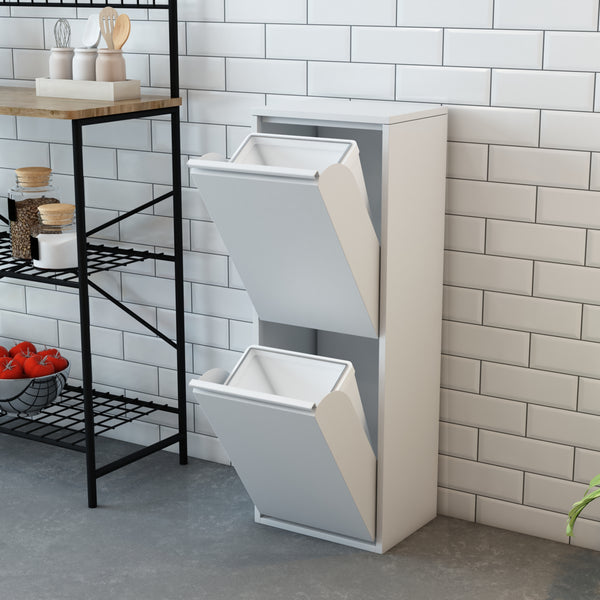 Cestino per i rifiuti, bidone della spazzatura, mobiletto per il riciclaggio Sollentuna Weiss