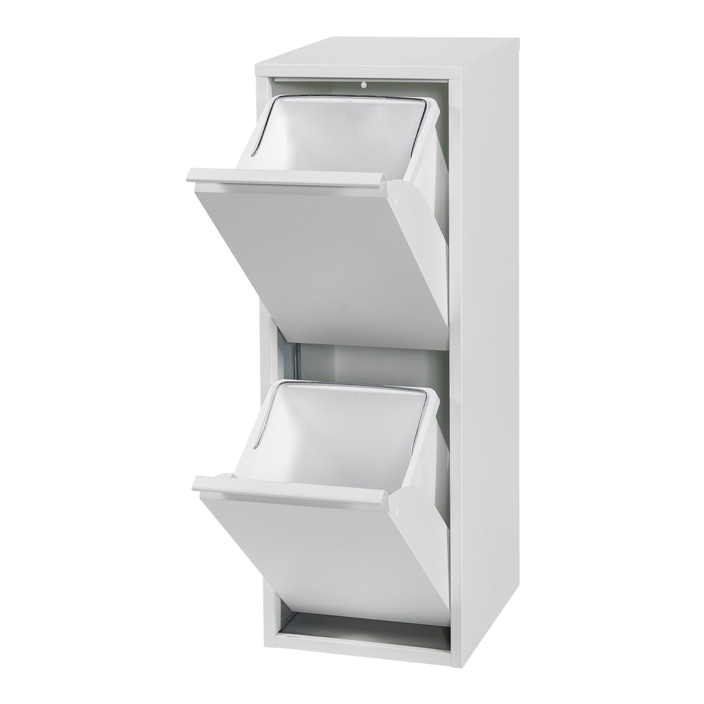 Poubelle, conteneur à déchets, armoire de recyclage Sollentuna Weiss